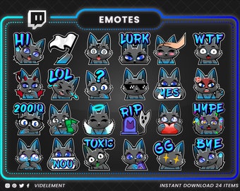 Twitch emotes, twitch sub emotes, discord emotes, text emotes, cat emotes, cat text emotes, cat twitch emotes, cute emote, chibi emotes pack