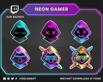 Unique Character Badges for Twitch Subscribers | Twitch sub badges, Twitch bit badges, character sub badge, bit badge glasse, twitch graphic