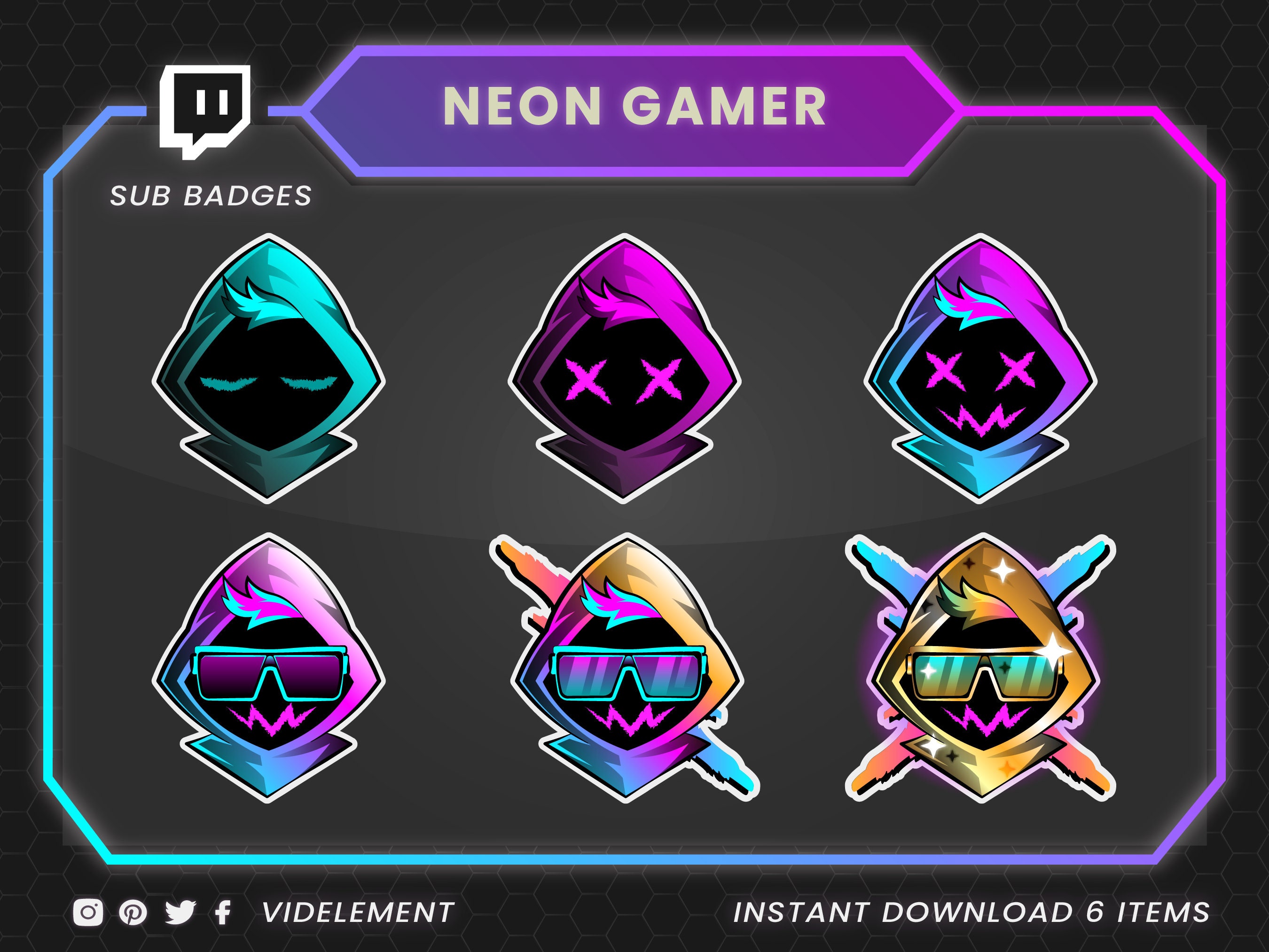 Stars Twitch Badges - Gaming Visuals