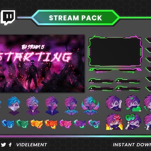 Superpositions Twitch, superposition de flux, webcam animée, panneaux Twitch, alerte Twitch, boîte de dialogue Twitch, emotes Twitch, badges secondaires Twitch, Discord