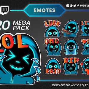 Twitch emotes, twitch sub emotes, text emotes, neon mask emotes, mask twitch emote, neon emotes, cute emote, chibi emote, discord emotes