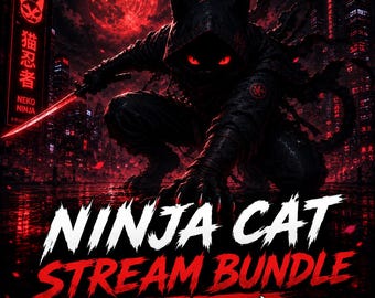 Twitch Stream Package, Animated Overlay Bundle, 300+ Stream Assets, Cat Emotes, Alerts, Panels & Badges for OBS