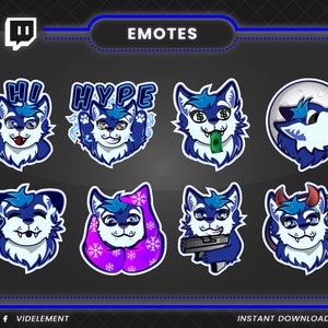Wolf emotes | Twitch emote, discord emote, text emote, animal emote, HYPE emote, cute emote, hi emote, moon emote, kawaii emote, chibi emote