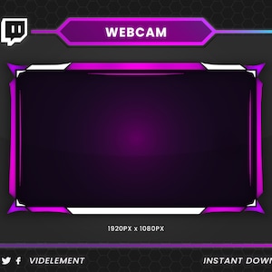 Animated Webcam Overlay, Twitch Webcam Overlay, Purple Webcam Overlay ...