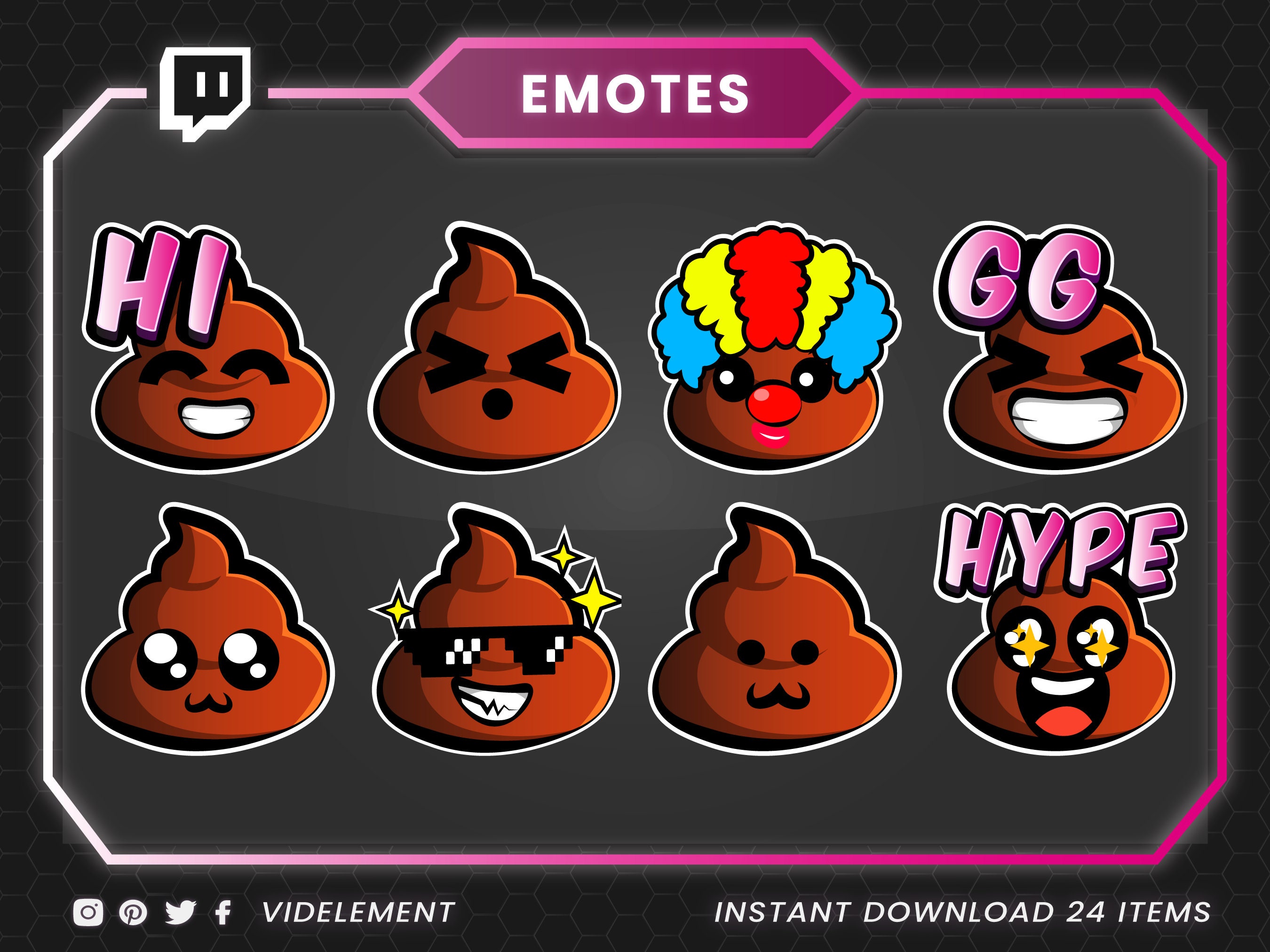Poop Emotes Twitch Emotes Emotes Twitch Discord Emotes Etsy