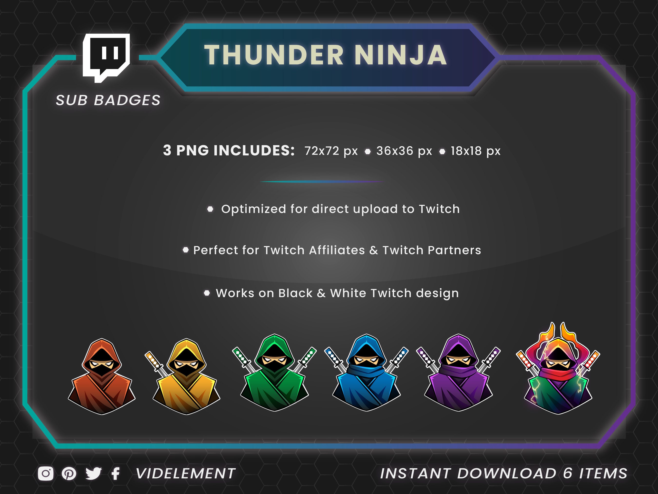 Magic Sub Badges, Book Sub Badges, Twitch Hat Sub Badges, Twitch