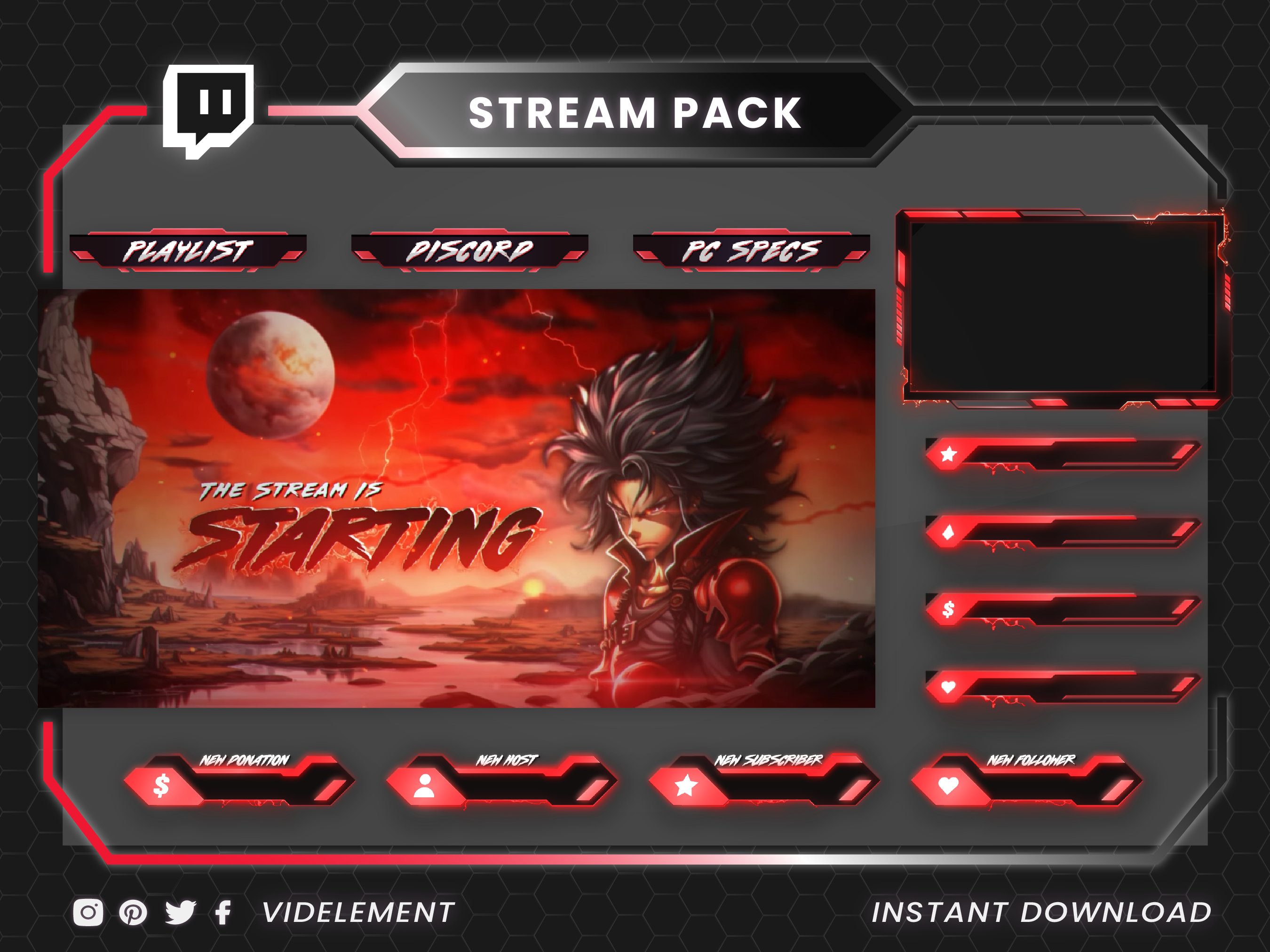 NARUTO Twitch Starter PACK Stream Overlay, Stream Overlay Package, Twitch  Stream Overlay, Stream Overlay Package Animated, Emotes 