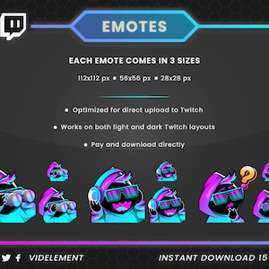 Neon Nightrider: Twitch Emotes Collection - Futuristic Character With ...