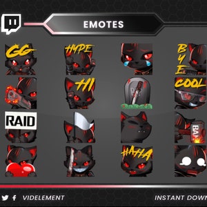 Animated Twitch emotes, Twitch emotes, Kick emotes, Discord emotes, cat emotes, ninja emotes, cat twitch emotes, text emotes, chibi emotes