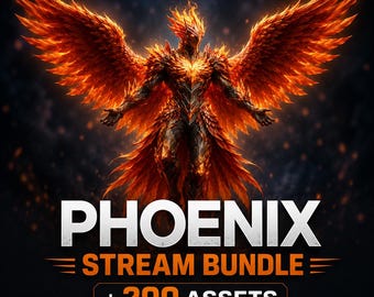 Phoenix Stream Bundle | Animated Overlays, Animated Emotes,  Twitch Alerts, Sub Badges, Screen Overlays, Stream Overlays, Twitch Overlays
