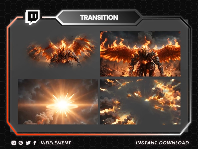 Phoenix Stream Bundle | Animated Overlays, Animated Emotes, Twitch ...