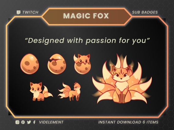 Magic Fox Sub Badges Twitch Sub Badges Twitch Badges Twitch 
