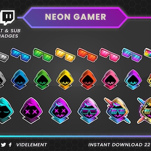 Unique Character Badges for Twitch Subscribers | Twitch sub badges, Twitch bit badges, character sub badge, bit badge glasse, twitch graphic