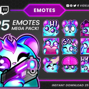 Twitch-emotes, twitch schattige emotes, onenigheid-emotes, twitch-sub-emotes, hype-emote, hallo-emote, liefde-emote, schiet-emote, onenigheid, gesneden rat-emotes