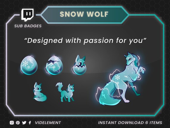 Wolf Badges and Emotes Twitch Sub Badges Twitch Badges -  Finland