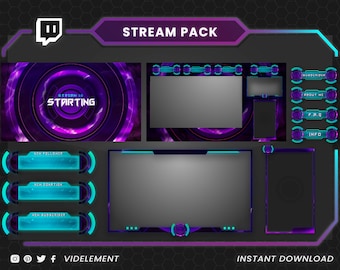Twitchアニメーションストリームパック | ストリームオーバーレイ、ストリームパック、アニメーションウェブカメラオーバーレイ、Twitchパネル、Twitchアラート、スクリーンオーバーレイ、Twitchパック