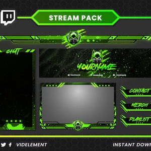 Stream pack, animated webcam, twitch panels, twitch mask alert, twitch chatbox, animated screens, stream overlay, twitch overlay