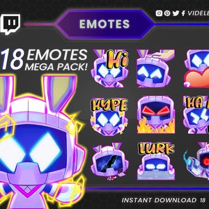 Twitch emote, emote Twitch, emote pack, Twitch emote pack, text emote, anime emote, sub emote, Twitch emote anime, chibi emote, robot emotes