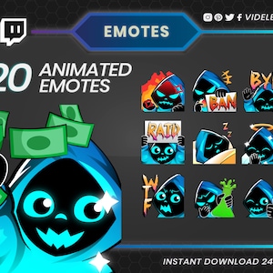 Emotki Twitch, animowane emotikony, emotikony Twitch, emotikony Twitch, emotikony Discord, emotikony kopniaków, zabawne emotikony, słodkie emotikony, pakiet emotikonów, emotikony chibi