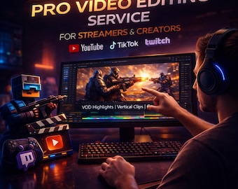 Video Editing for Streamers, Twitch Stream, YouTube, TikTok Clips, Highlights, Emotes, Memes, Overlays, Intro Videos
