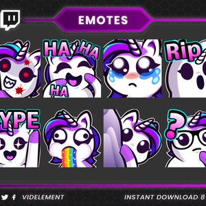 Twitch emotes, Discord emotes, cute emotes, unicorn emotes, meme emotes, girl emotes, text emotes, YouTube emotes, Tiktok emotes, sub emotes