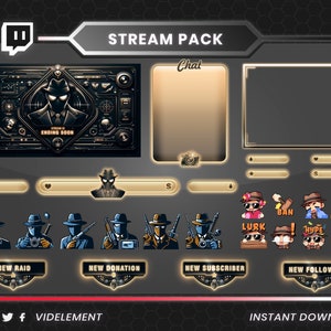 Pack de diffusion Operation Spy – Emotes Twitch animés et superposition furtive pour les streamers