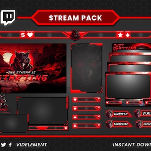 Package de diffusion, superposition de Twitch, panneaux Twitch, superposition de flux, alertes de contraction, chat twitch, boîte de discussion Twitch, transition Twitch, superposition d&#39;obs