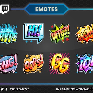 Twitch text emote | text emotes, twitch emotes, discord emotes, Hi emote, GG emote, sub emote, WFT emote, Lolo emote, hype emote, emote pack