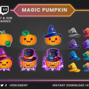 Twitch sub badges, pumpkin sub badges, wizard sub badges, Twitch bit badges, hat bit badges, twitch badges, sub badges twitch, magic badges