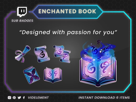 Magic Sub Badges, Book Sub Badges, Twitch Hat Sub Badges, Twitch