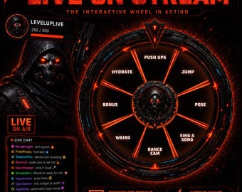 Inferno Wheel Spin Stream Widget for OBS, Twitch, Kick & StreamElements | Chat Triggered Giveaway Overlay