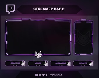 Fox stream pack, animated webcam overlay, twitch overlay, stream pack, twitch panels, stream package, stream overlay, twitch chatbox