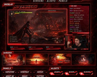 Cosmic Warrior Twitch Stream Pack: Animated Overlays & Screens