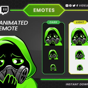 Your Emotions with Our Animated Sad Gas Mask Emote - Perfect for Twitch and Discord!