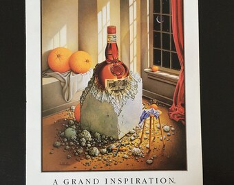 1992 Grand Marnier Print 90's Memorabilia Magazine Ad