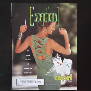 1993 Capri Super Slims 90's Memorabilia Publicité magazine vintage