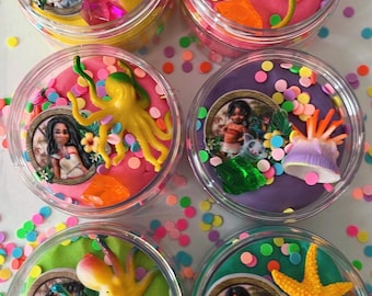 Moana Party Favor Play Dough Jars