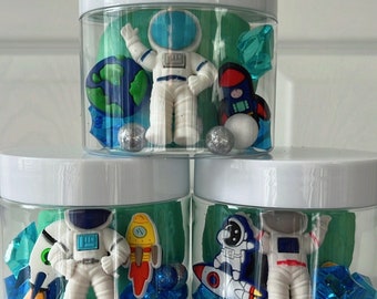 Space Party Favor Play Dough Jars