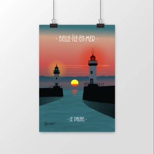 Affiche phares belle île en mer