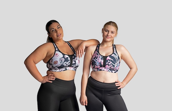 Floral Sports Bra With Non-removable Cups Running Gym Yoga Workout Exercise  Top Medium Support Racerback Wireless 