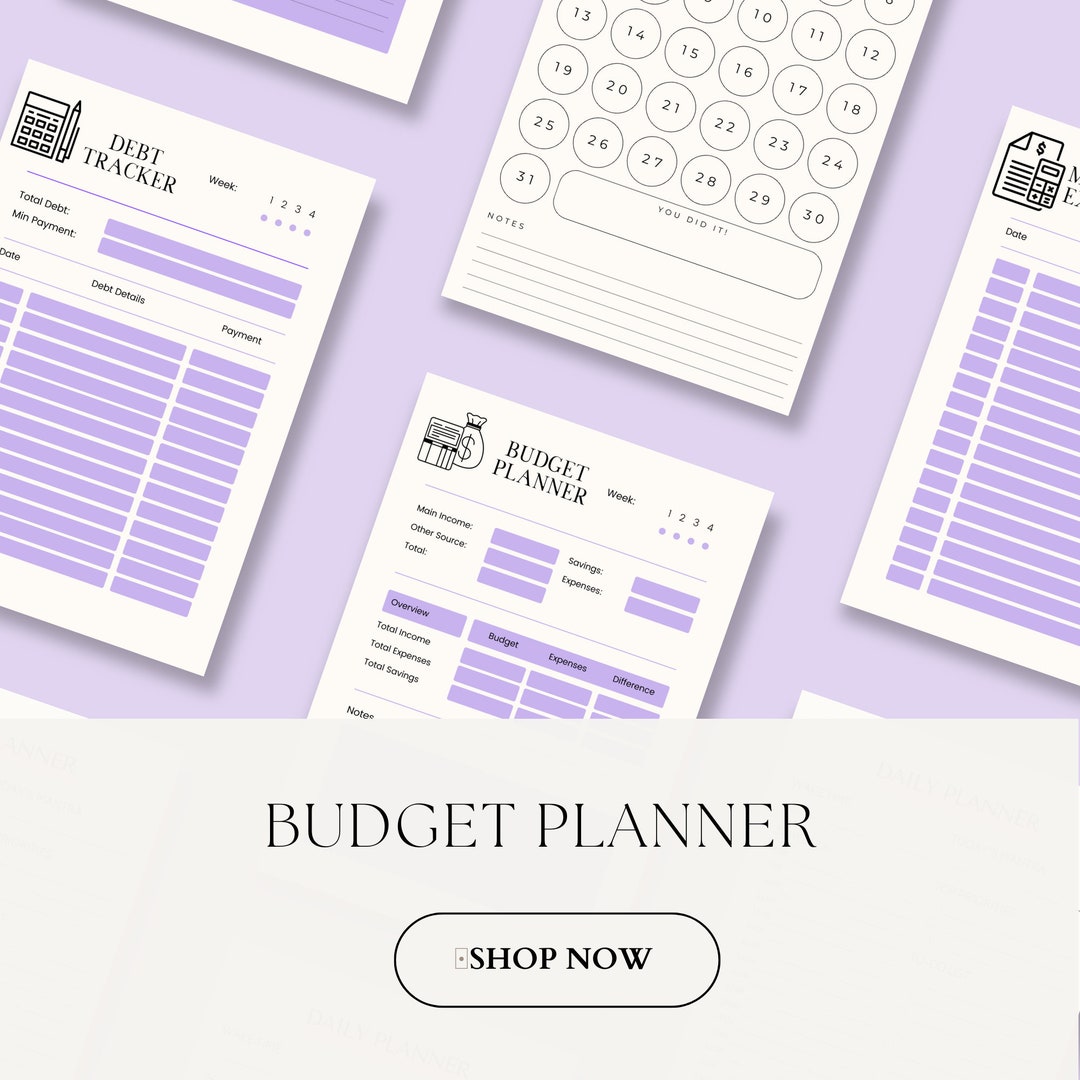 Budget Planner, Monthly Budget Tracker, Finance Planner, Tracker