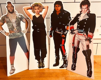 80s Party Table Decorations Mini 80s Star Cutouts Pack of Four 42.5cm tall