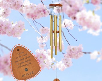 Pet Memorial Wind Chime - Lost Pet Sympathy Gift - Lost Dog - Outdoor Pet Memorial - Garden Sketch Dog Cat Lost Sign - Lost Pet