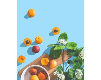 Summer fruits - Nectarines - Poster Print - Poster Din A4 (portrait)