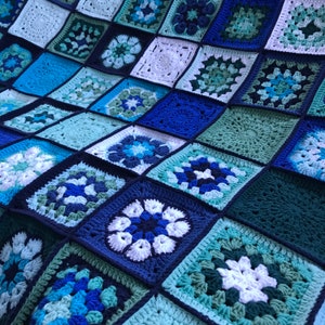 Handmade 130 motif set, granny square crochet cotton crochet make your own patchwork blanket DIY kits of crochet motifs