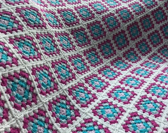 California King crochet granny square weighted blanket crochet granny square weight throw crocheted knit retro gigantic throw bedspread
