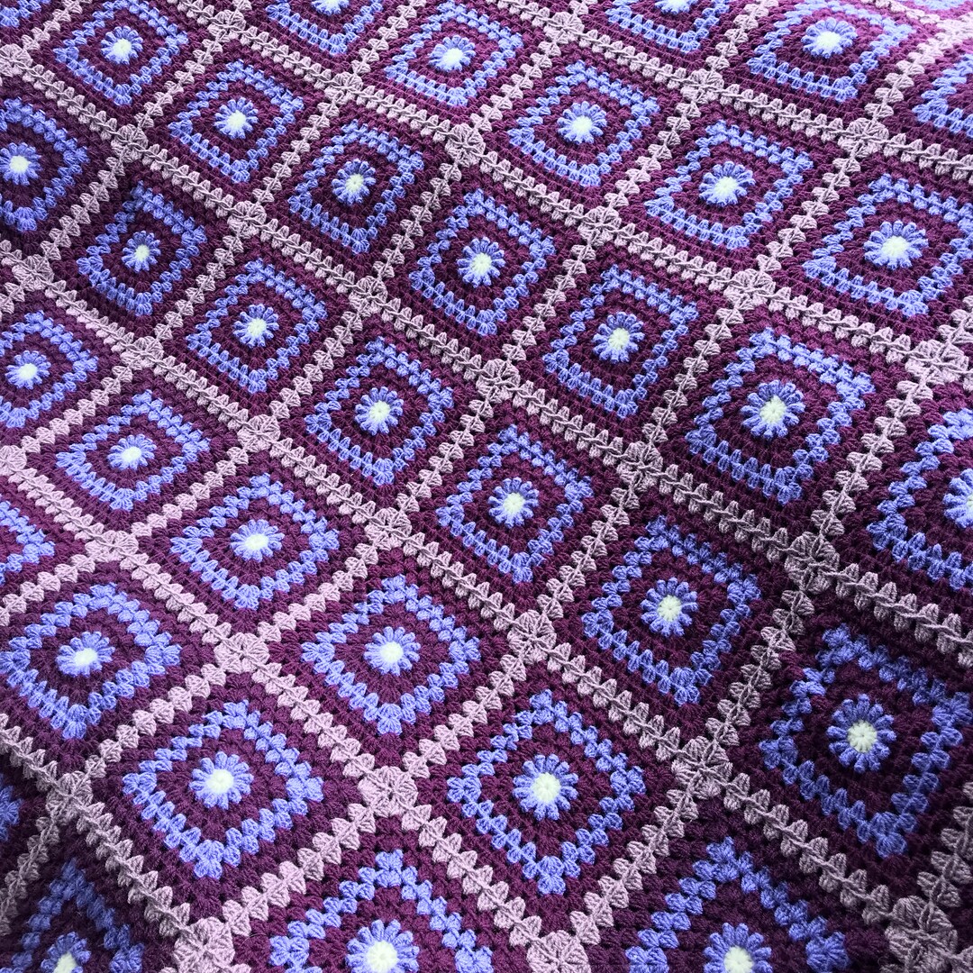 Crochet Granny Blanket Granny Square Crochet Afghan Throw Etsy