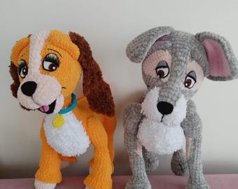 Lady and Tramp Amigurumi Dog Disney Velvet Plush Set