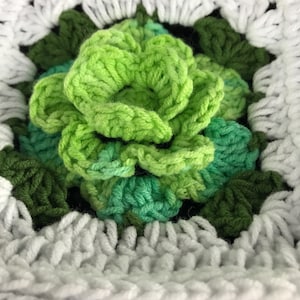 Variegated rose garden crochet blanket / crochet flower bouquet unique custom handmade Afghan throw