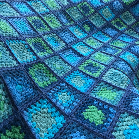 Ombre granny square blanket sale
